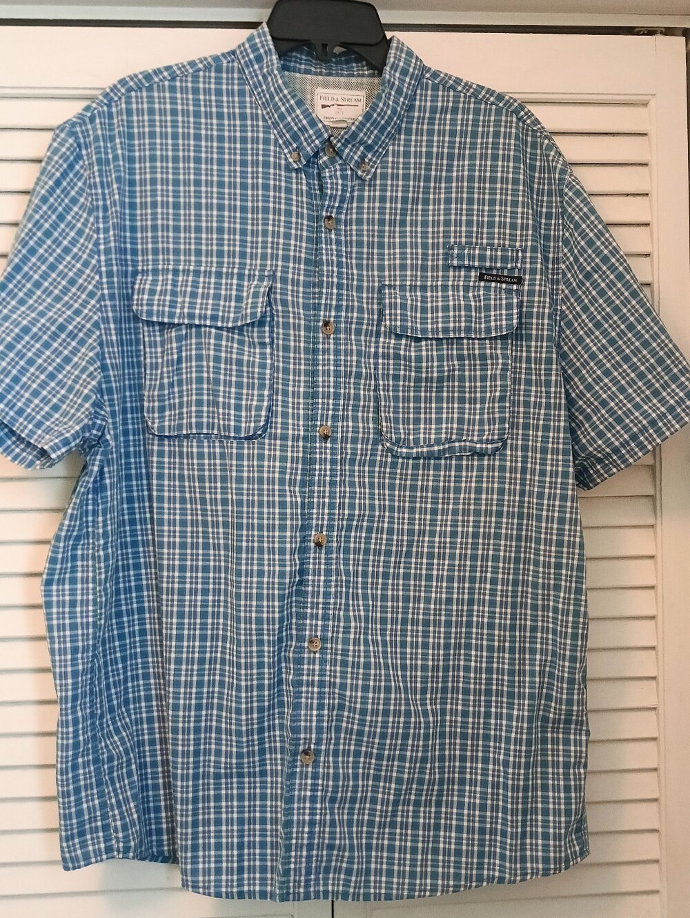 Men's Field & Stream Blue, Green & Yellow Plaid Shirt (XXL)